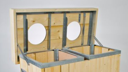 Wie wil er een 3- luiks prullenbakken maken